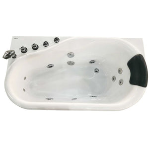 EAGO White Acrylic Jetted Whirlpool Bathtub W/ Fixtures-Frovial