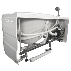 EAGO White Acrylic Jetted Whirlpool Bathtub W/ Fixtures-Frovial