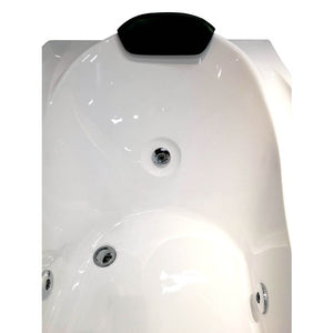 EAGO Drain Acrylic White Whirlpool Bathtub w Fixtures-Frovial
