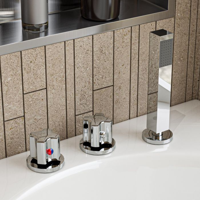 EAGO Drain Acrylic White Whirlpool Bathtub w Fixtures-Frovial