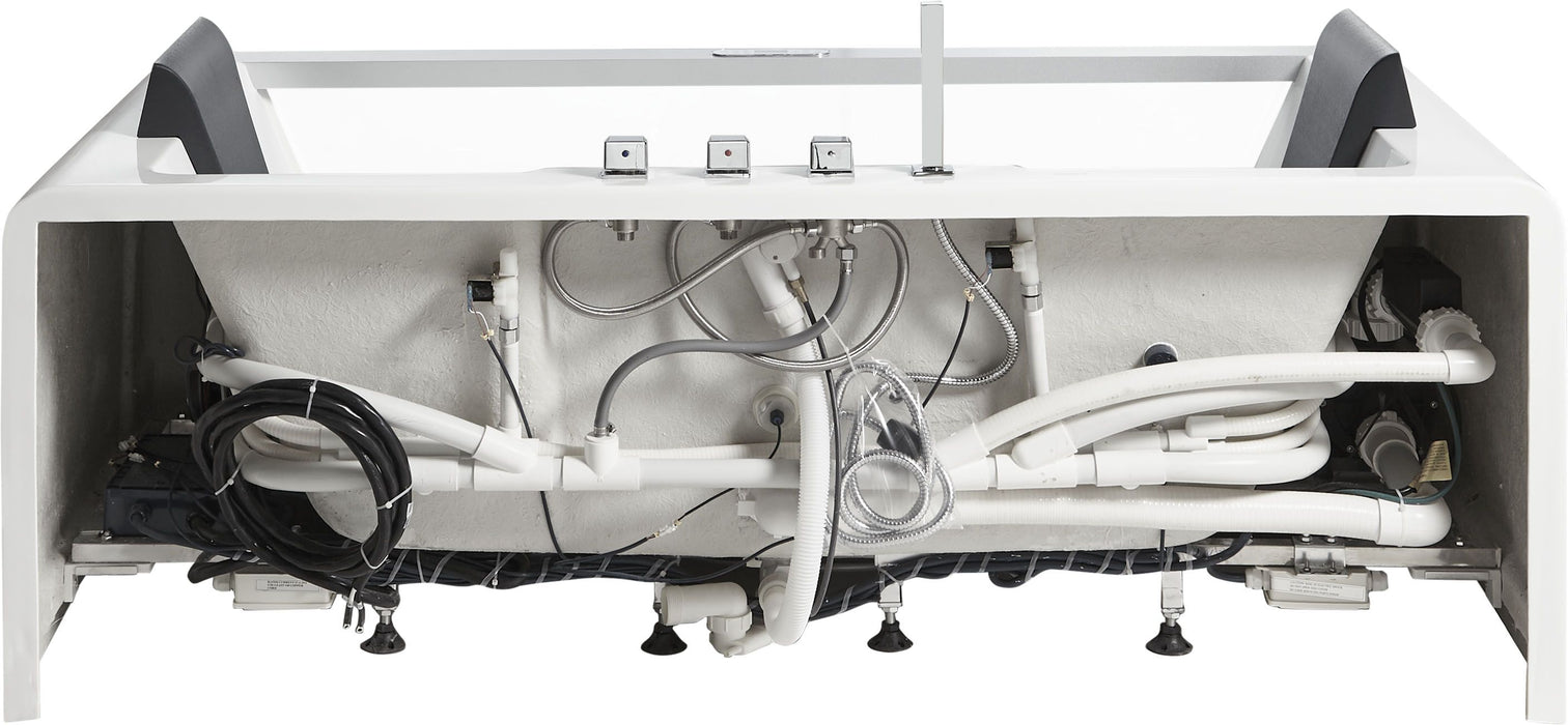 EAGO Rectangular Acrylic Whirlpool Bathtub for Two