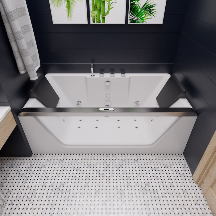 EAGO Rectangular Acrylic Whirlpool Bathtub for Two