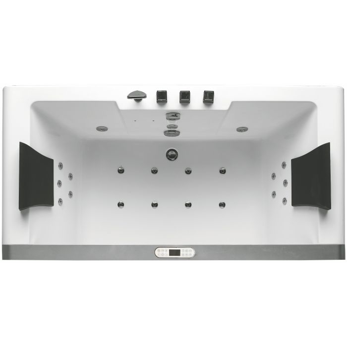 EAGO Rectangular Acrylic Whirlpool Bathtub for Two