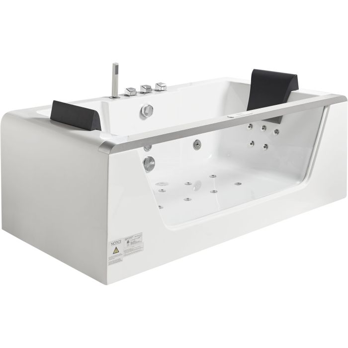 EAGO Rectangular Acrylic Whirlpool Bathtub for Two