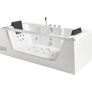 EAGO Rectangular Acrylic Whirlpool Bathtub for Two-Frovial