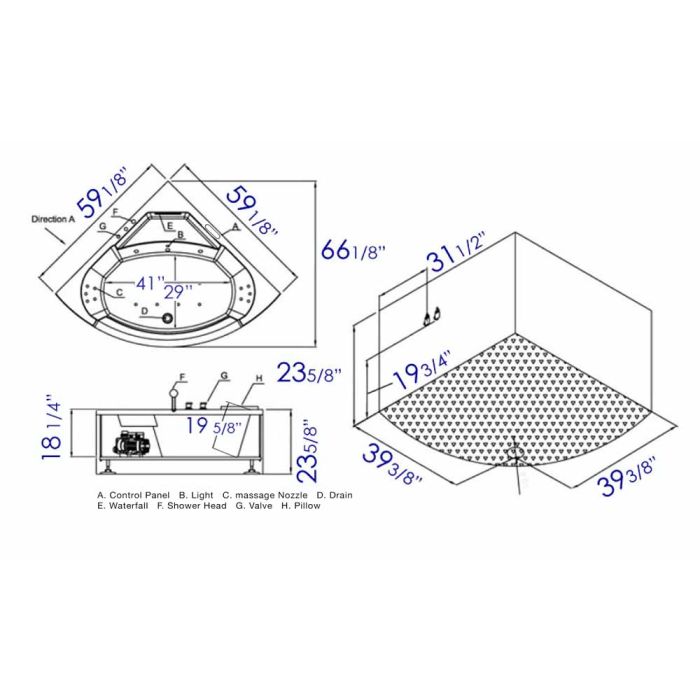 EAGO Rounded Acrylic Whirlpool Bathtub for Two-Frovial