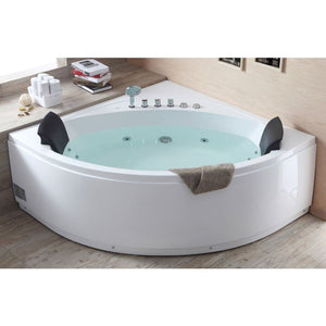 EAGO Modern Double Seat Corner Whirlpool Bathtub with Fixtures-Frovial