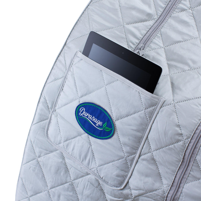 Durasage Lightweight Portable Personal Steam Sauna Spa for Relaxation at Home, 60 Minute Timer, 800 Watt Steam Generator, Chair Included - Silver-Frovial