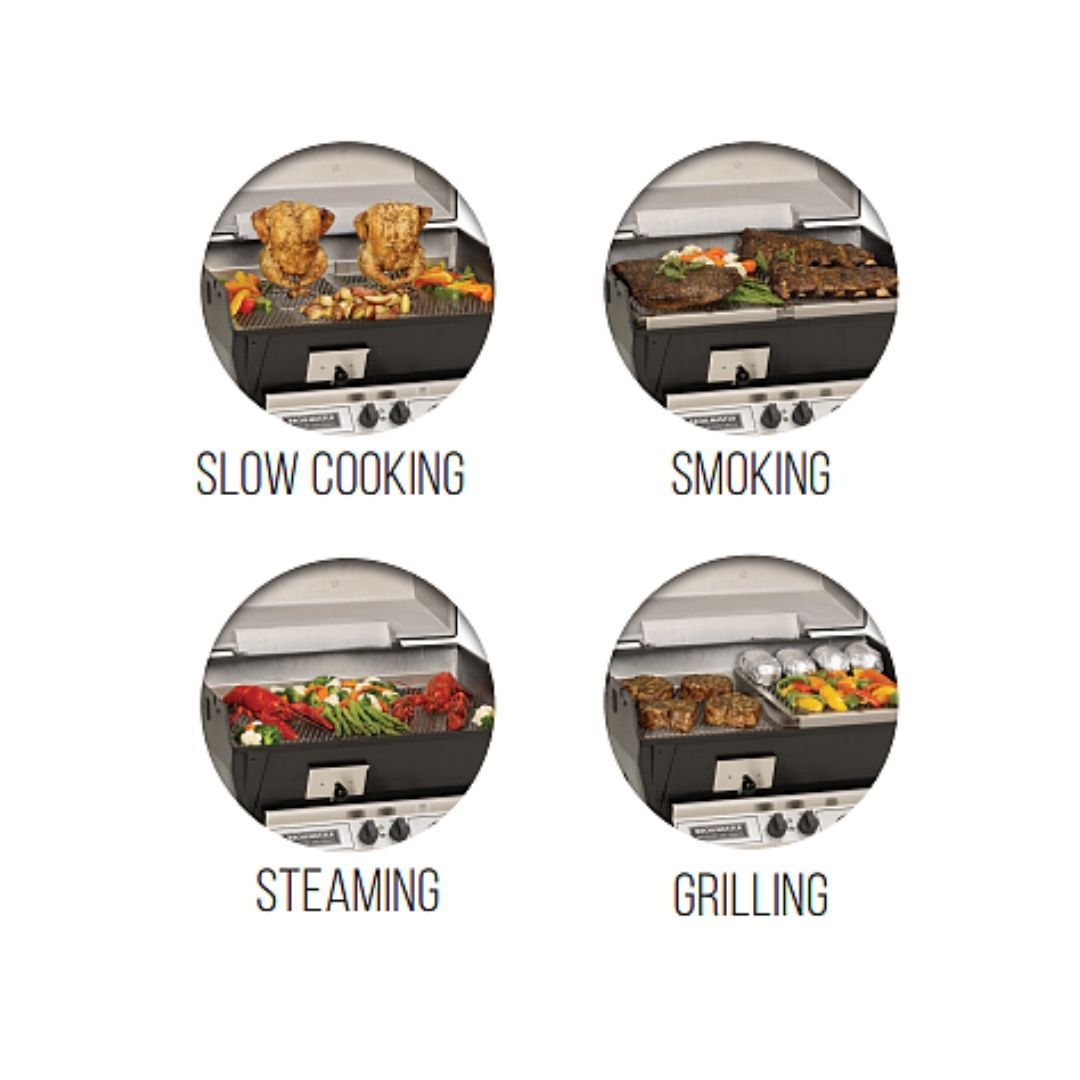 Broilmaster Q3X Slow Cooker Series Oval Burner Gas Grill (Head Only)-Frovial