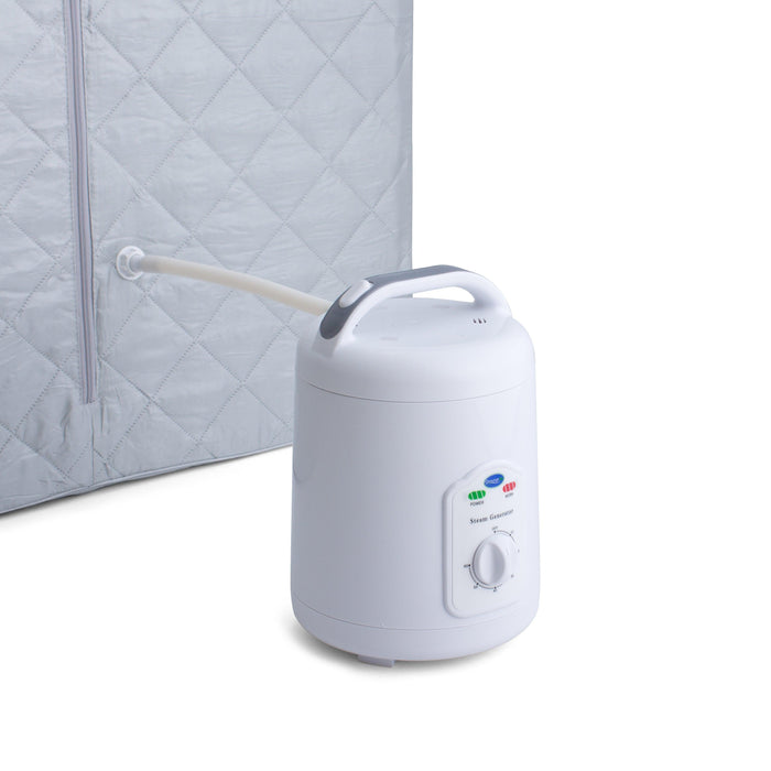 Durasage Lightweight Portable Personal Steam Sauna Spa for Relaxation at Home, 60 Minute Timer, 800 Watt Steam Generator, Chair Included - Silver-Frovial