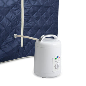 Durasage Oversized Portable Personal Steam Sauna Spa for Relaxation at Home, 60 Minute Timer, 800 Watt Steam Generator, Chair Included - Satin Blue-Frovial