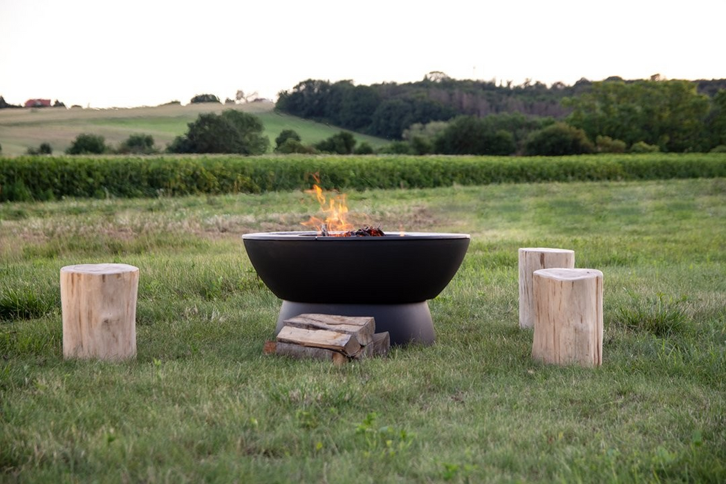 Hearthstone Outdoor 38" Meteor Fire Pit with Low Base and Stainless Steel Cover
